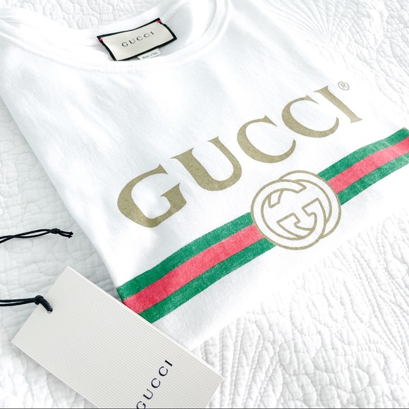 GUCCI OVERSIZED WASHED TEE T-SHIRT WITH LOGO - Picture 1 of 4